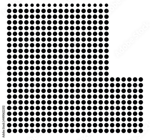 Symbol Map Of the County Isanti (Minnesota, US) showing the County with a few black dots photo