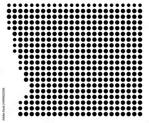 Symbol Map Of the County Kittson (Minnesota, US) showing the County with a few black dots photo