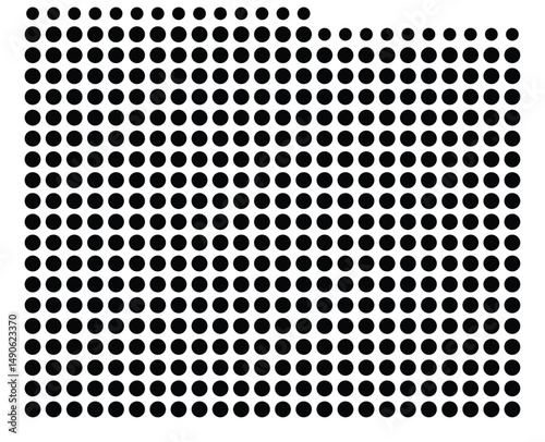 Symbol Map Of the County Mower (Minnesota, US) showing the County with a few black dots photo