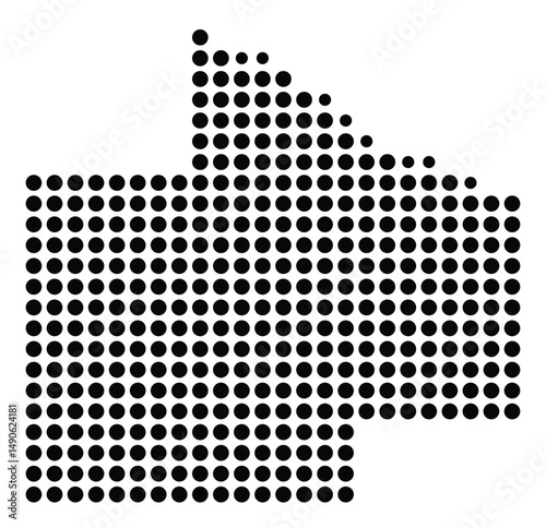 Symbol Map Of the County Redwood (Minnesota, US) showing the County with a few black dots photo