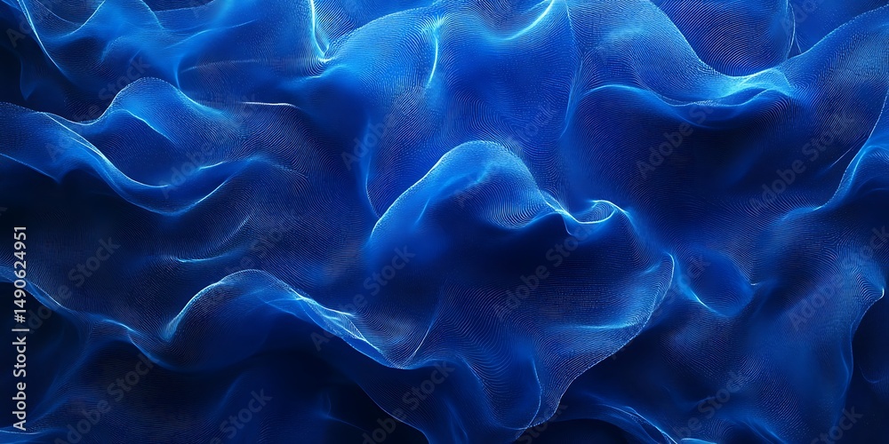Fototapeta premium Blue Water Texture Waves Bubbles Background