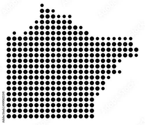 Symbol Map Of the County Wright (Minnesota, US) showing the County with a few black dots photo