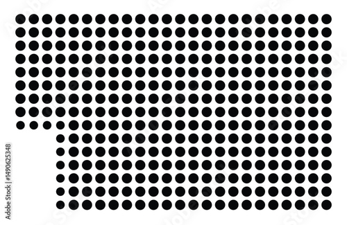 Symbol Map Of the County Alcorn (Mississippi, US) showing the County with a few black dots