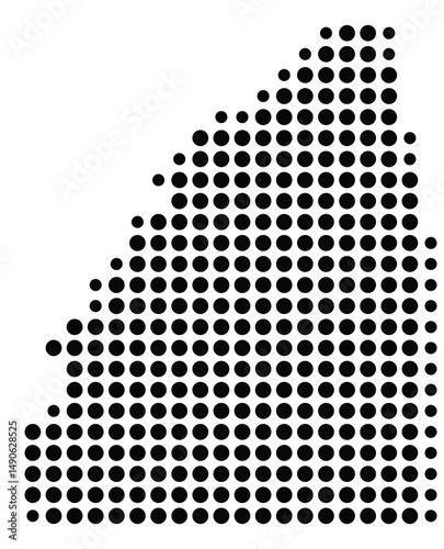 Symbol Map Of the County Rankin (Mississippi, US) showing the County with a few black dots