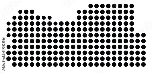 Symbol Map Of the County Tate (Mississippi, US) showing the County with a few black dots