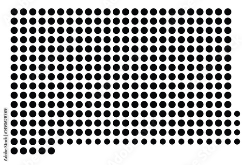 Symbol Map Of the County Stone (Mississippi, US) showing the County with a few black dots