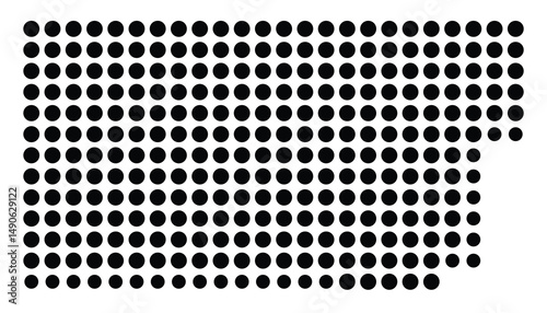 Symbol Map Of the County Union (Mississippi, US) showing the County with a few black dots
