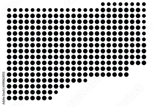 Symbol Map Of the County Webster (Mississippi, US) showing the County with a few black dots