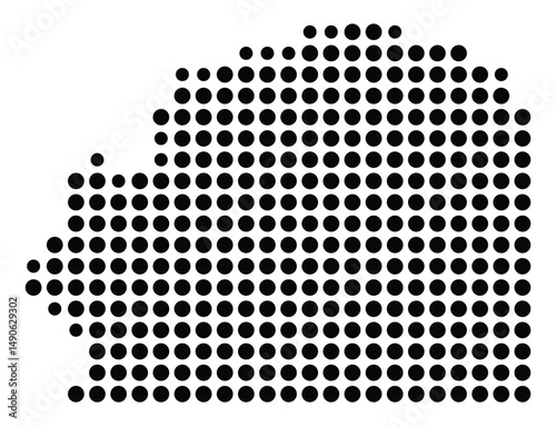 Symbol Map Of the County Wilkinson (Mississippi, US) showing the County with a few black dots