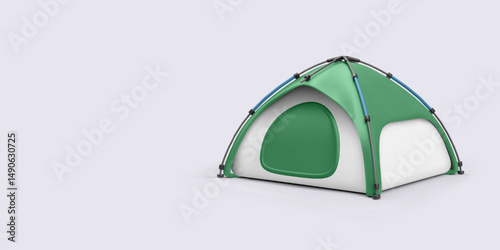 Camping Tent Icon in 3D Cartoon Style. Perfect for Travel, Outdoor, Hiking, or Summer Adventure Designs. Bright Clean Look with Minimal Colors. Vector Illustration.