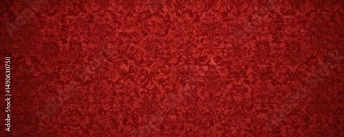 Intricate red damask, opulent floral wallpaper, seamless, surface