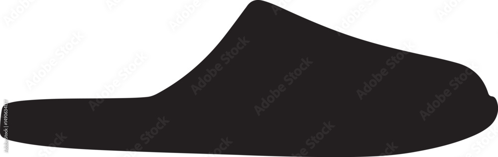 Simple Black Silhouette of a Comfortable House Slipper Simple Black Silhouette of a Comfortable House Slipper