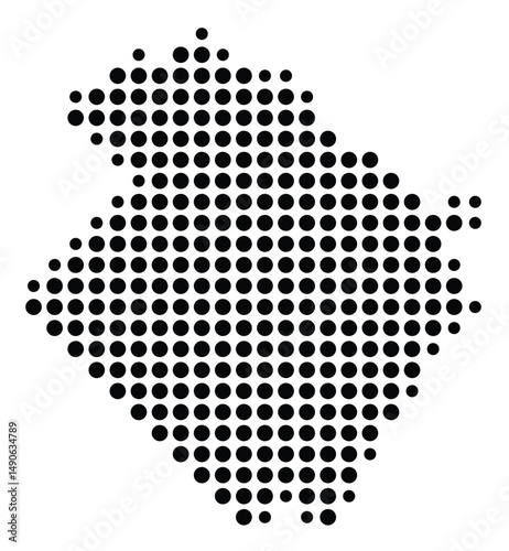 Symbol Map Of the County Ste. Genevieve (Missouri, US) showing the County with a few black dots
