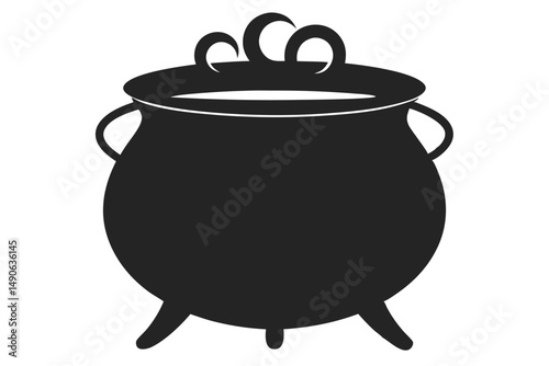 Magical Cauldron Icon: A stylized, graphic representation of a black cauldron with wisps of smoke rising, evoking mystery and enchantment.