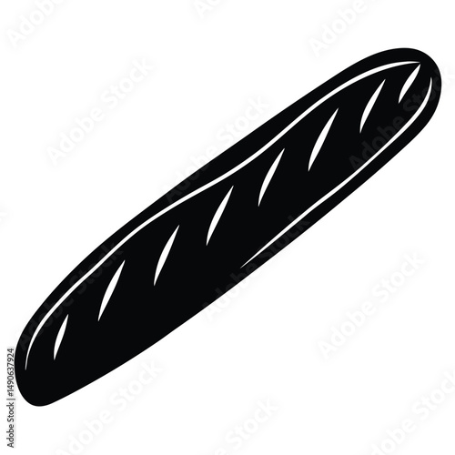 baker element isolated baguette on white background