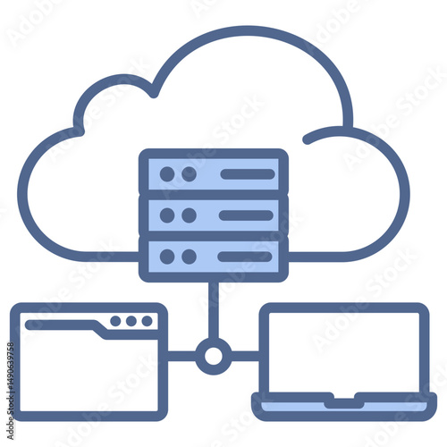 Web Hosting Blue Icon