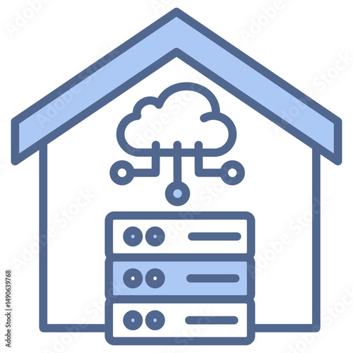 Data Warehouse Blue Icon