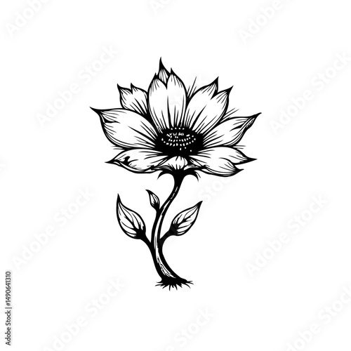 Detailed floral illustration showcasing delicate line work and botanical artistry