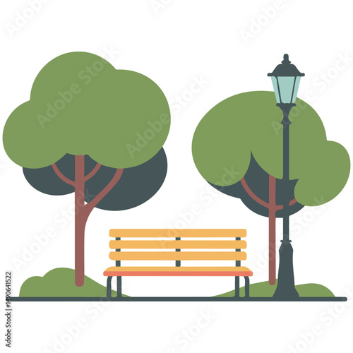 Outdoor resting place isolated vector illustration