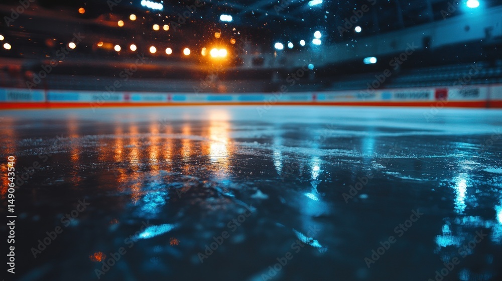 Obraz premium Ice rink interior night