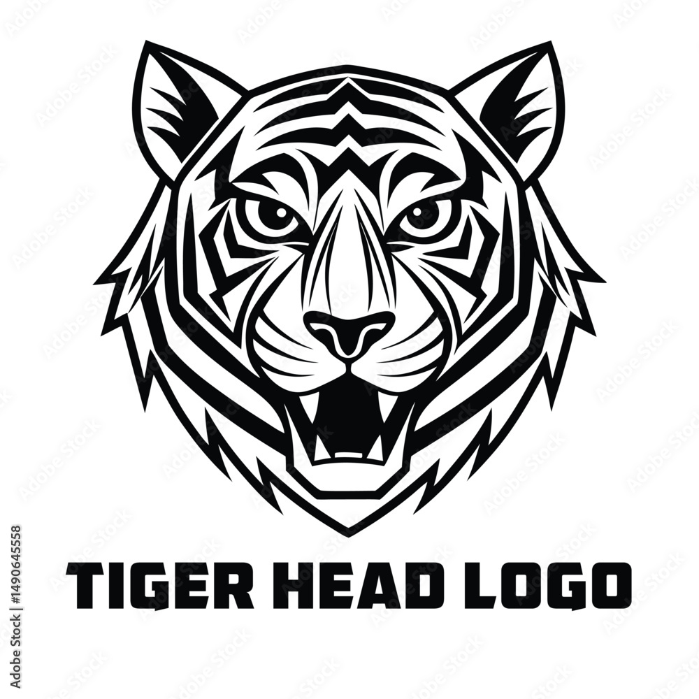 Fierce Tiger Head Logo Vector Illustration of a Roaring Tiger Fierce Tiger Head Logo Vector Illustration of a Roaring Tiger
