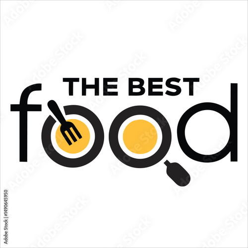 Food logo design flat illustration