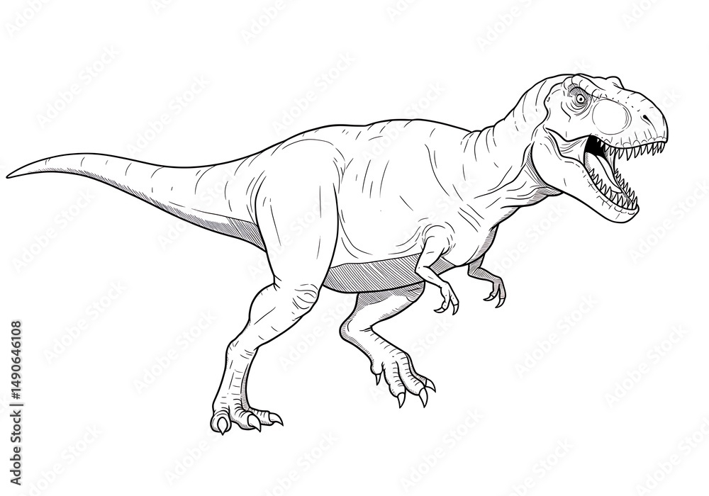 Fototapeta premium Primal Linework: Tyrannosaurus Rex