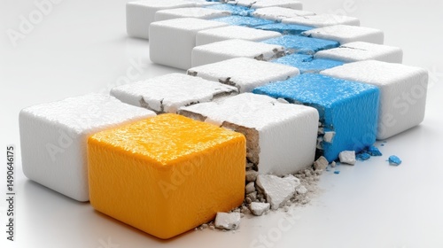 Close-up image of a block of ice symbolizing real-time economic inequality diffusion visualization and environmental impact