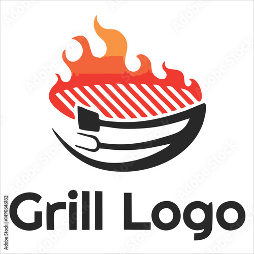 Food logo design flat illustration