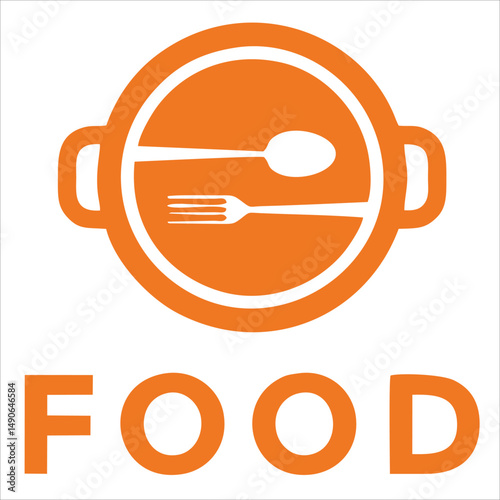Food logo design flat illustration
