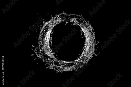 Abstract Water Splash Circle Design