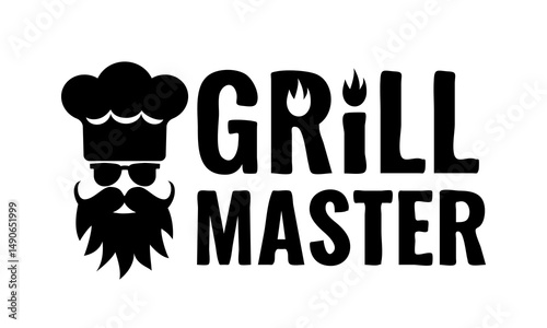 Grill master. Funny BBQ quote. Vector template for typography poster, banner, shirt, etc.