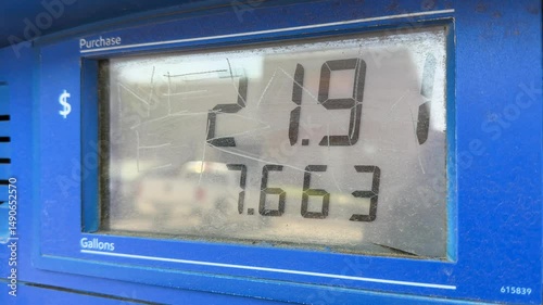 Wallpaper Mural Closeup of Blue Exxon Gas Pump Display Showing Gallons Dispensed Texas 1 Torontodigital.ca