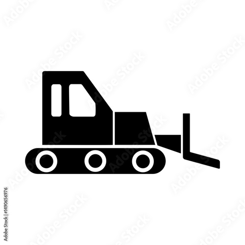 Bulldozer Icon Glyph