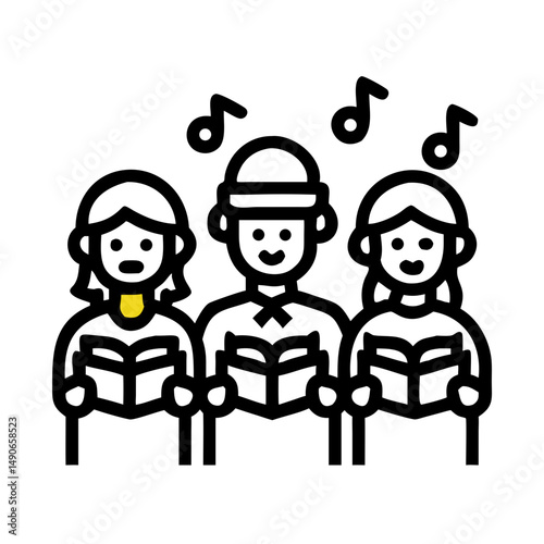 carolers singing icon, carolers singing vector illustration-simple illustration of carolers singing, perfect for carolers singing logos and icons
