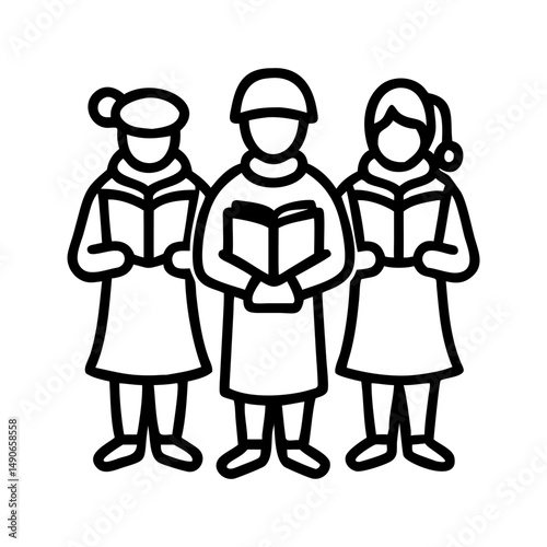 carolers singing icon, carolers singing vector illustration-simple illustration of carolers singing, perfect for carolers singing logos and icons