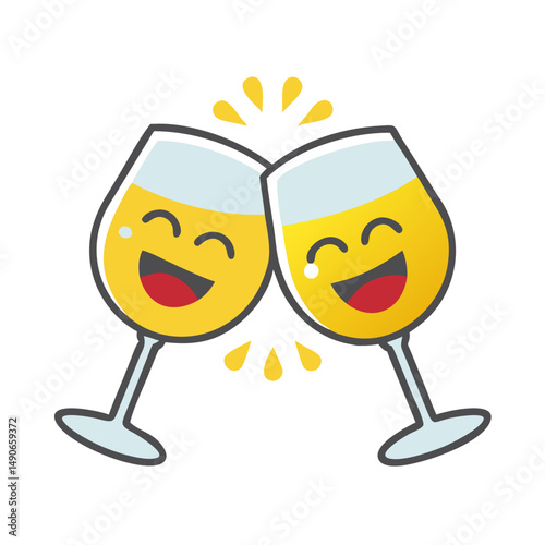 cheers emoji icon, cheers emoji vector illustration-simple illustration of cheers emoji, perfect for cheers emoji logos and icons
