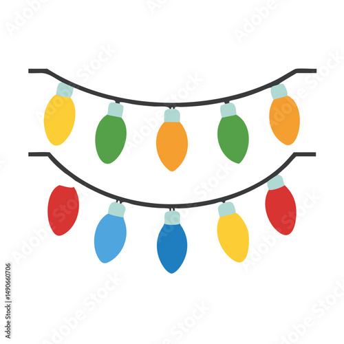 christmas lights icon, christmas lights vector illustration-simple illustration of christmas lights, perfect for christmas lights logos and icons