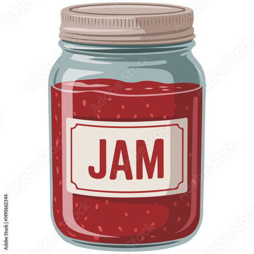 Preserved fruit jar isolated vector illustration on white background