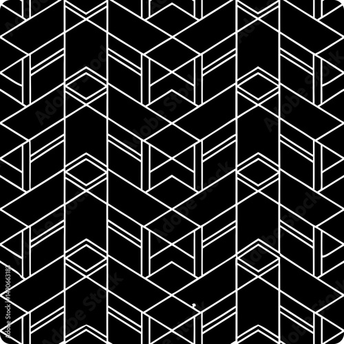 Abstract seamless vector pattern with geometric trapezoid and diamond shapes  