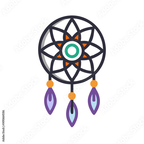 dream catcher icon, dream catcher vector illustration-simple illustration of dream catcher, perfect for dream catcher logos and icons