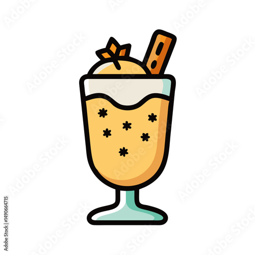 eggnog glass icon, eggnog glass vector illustration-simple illustration of eggnog glass, perfect for eggnog glass logos and icons