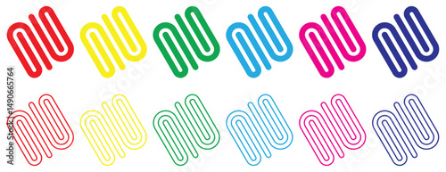 Paper Clip Icon Pattern Colorful Design.