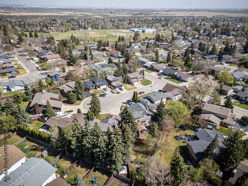 Residential neighborhood with houses and trees