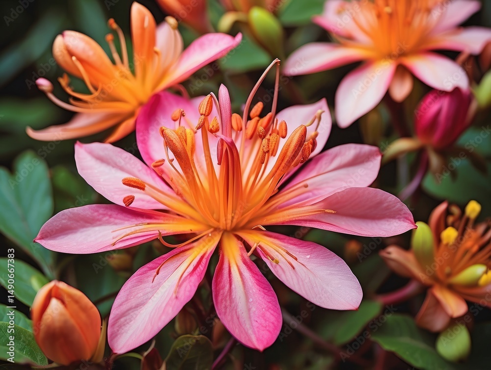 Fototapeta premium pink and yellow flower