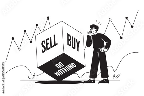 Financial Decision Making Buy Sell Do Nothing Concept