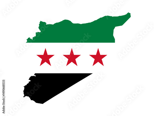 Syria flag map