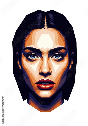 Woman face portrait vector art