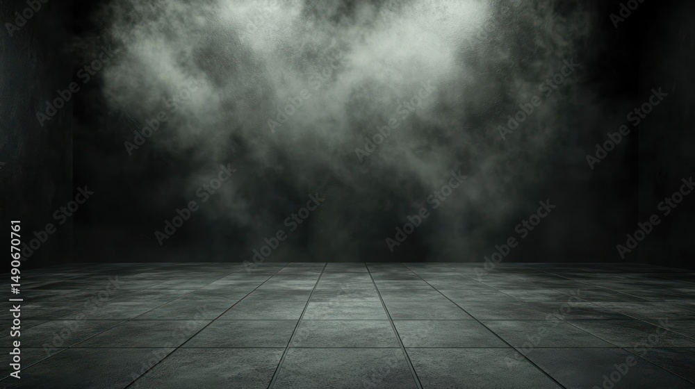 Mysterious Dark Room with Foggy Atmosphere Mysterious Dark Room with Foggy Atmosphere