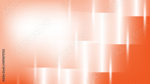 Abstract  white and orange color, modern design stripes background with straight lines and glowing light. Vector illustration.